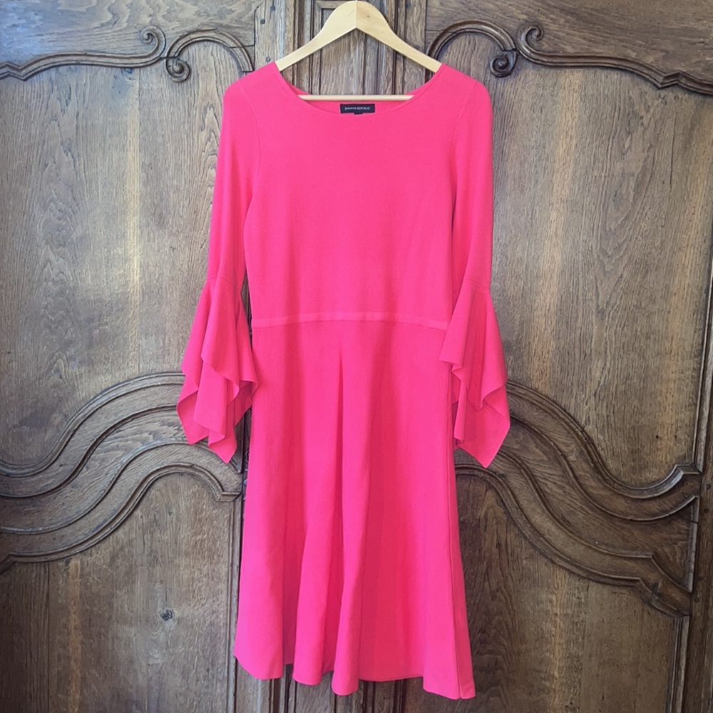 Banana Republic Pink Knit Handkerchief Sleeve Dress - Picture 14 of 15